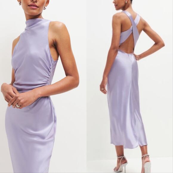 New Reformation Casette Silk Dress - Picture 1 of 5